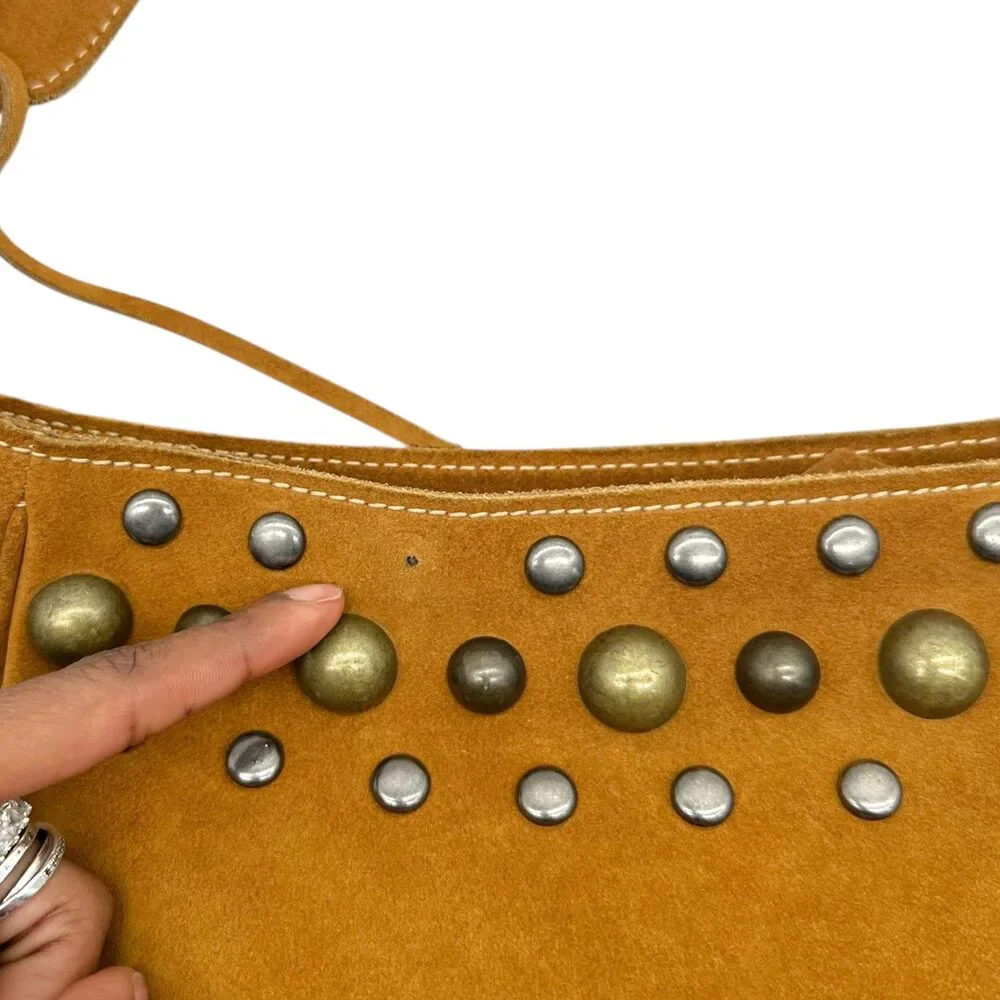 Dolce & Gabbana Tan Suede Studded Hobo Bag - Picture 9 of 11